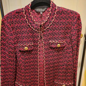Ming Wang Red and black sweater, Large